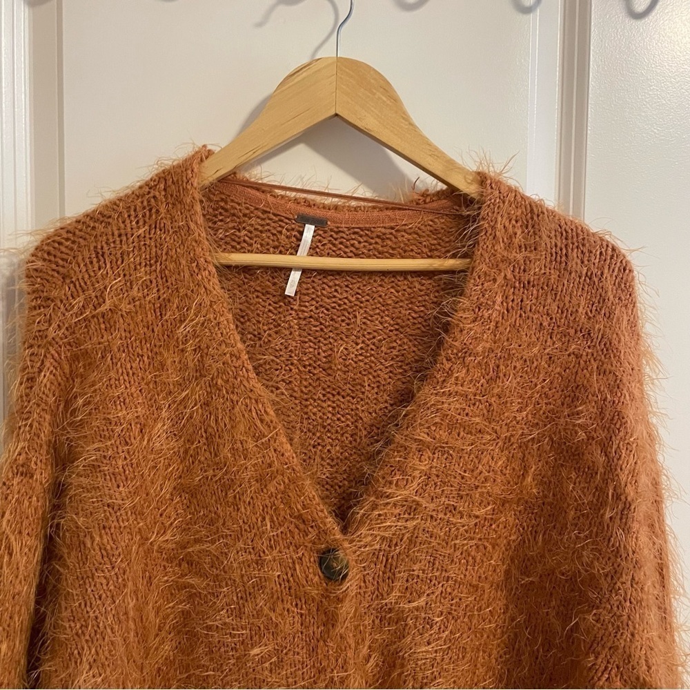 Free People Nevermind Cardigan Sweater Button Up Cider Burnt Orange Size XS - Picture 7 of 17